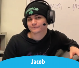 Jacob student smiling with headset