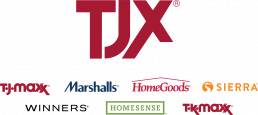 TJX logo with sub-brands listed beneath